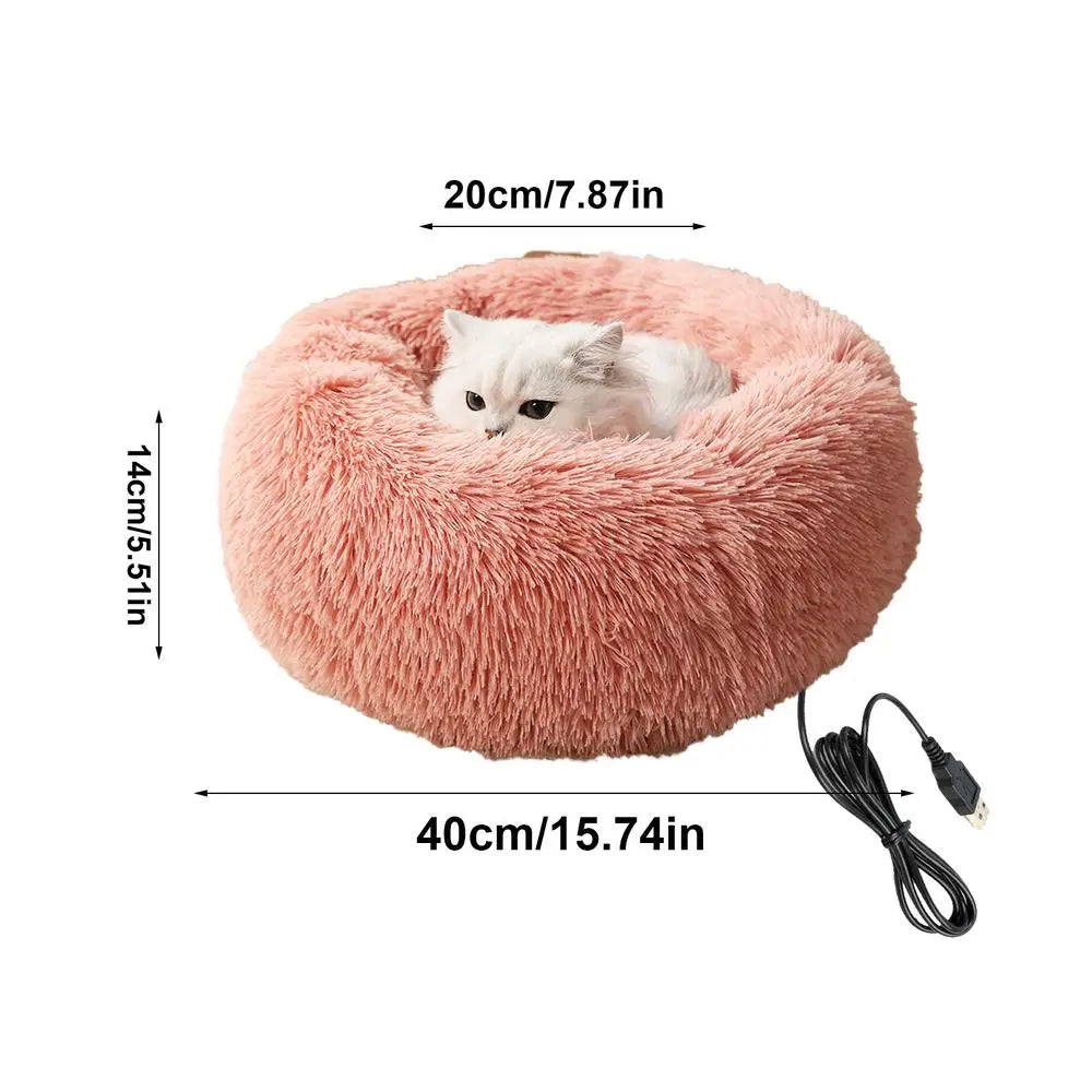 Electric Heated Pet Bed – Soft USB Heating Pad for Dogs & Cats, Warm Winter Indoor Mat, Safe Comfortable Heated Cushion