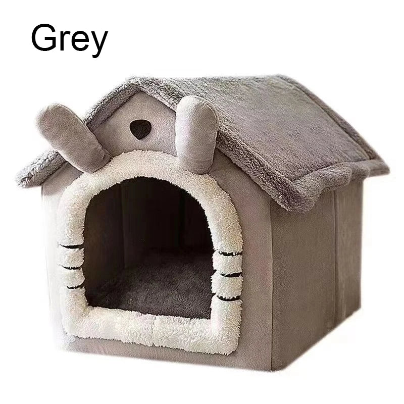 Foldable Pet Bed House – Removable Washable Cat Cave & Puppy Sofa, Cozy Indoor House for Small Dogs and Medium Cats