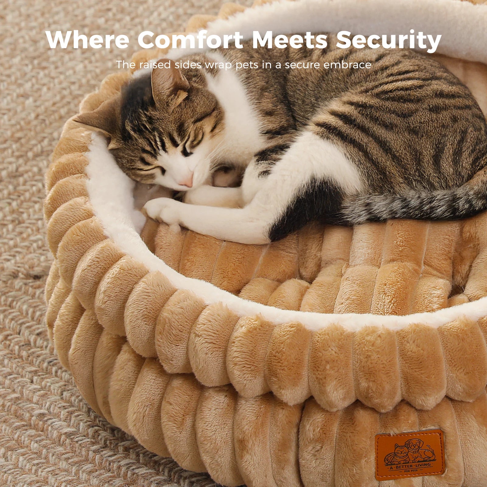 Dog Bed for Medium Dogs – Cozy Washable Round Pet Bed with Anti-Slip Bottom, Indoor Cat Bed Suitable for All Seasons