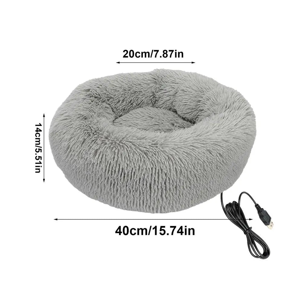 Electric Heated Pet Bed – Soft USB Heating Pad for Dogs & Cats, Warm Winter Indoor Mat, Safe Comfortable Heated Cushion