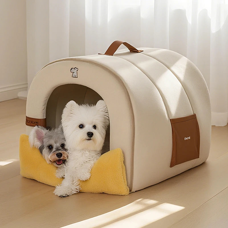HOOPET Self-Warming Calming Dog Bed Tent – Enclosed Pet House for Anxiety Relief, Washable Indoor Bed with Removable Plush Mat