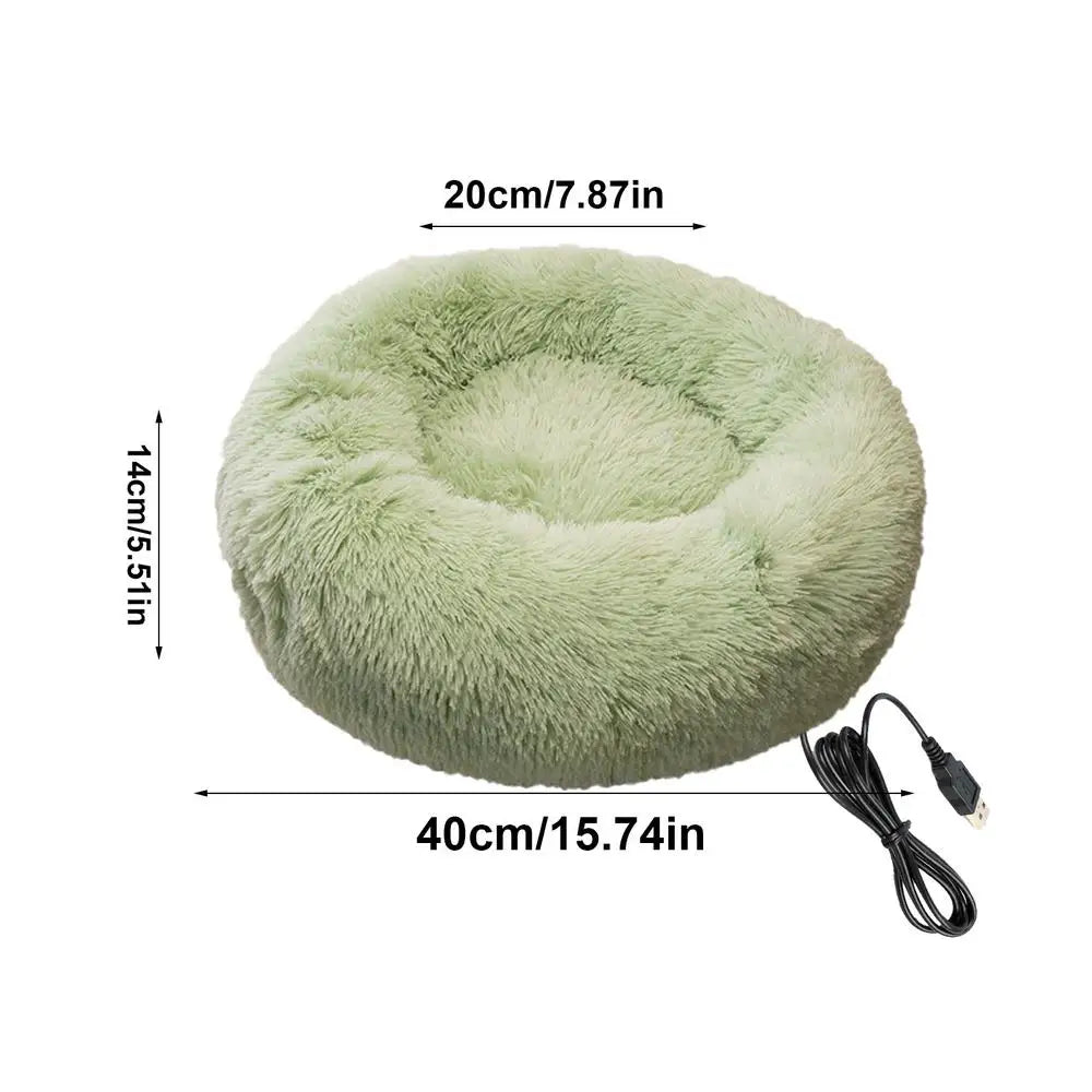 Electric Heated Pet Bed – Soft USB Heating Pad for Dogs & Cats, Warm Winter Indoor Mat, Safe Comfortable Heated Cushion
