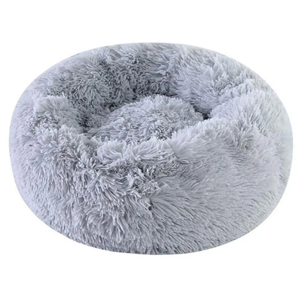 Round Plush Pet Bed – Large Warm Comfy Cat & Dog Bed, Thickened Soft Cushion with Non-Slip Bottom, Washable Sleeping Nest