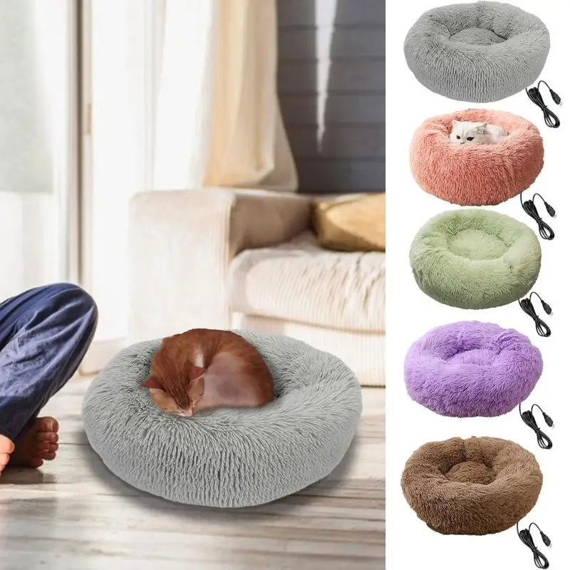Electric Heated Pet Bed – Soft USB Heating Pad for Dogs & Cats, Warm Winter Indoor Mat, Safe Comfortable Heated Cushion