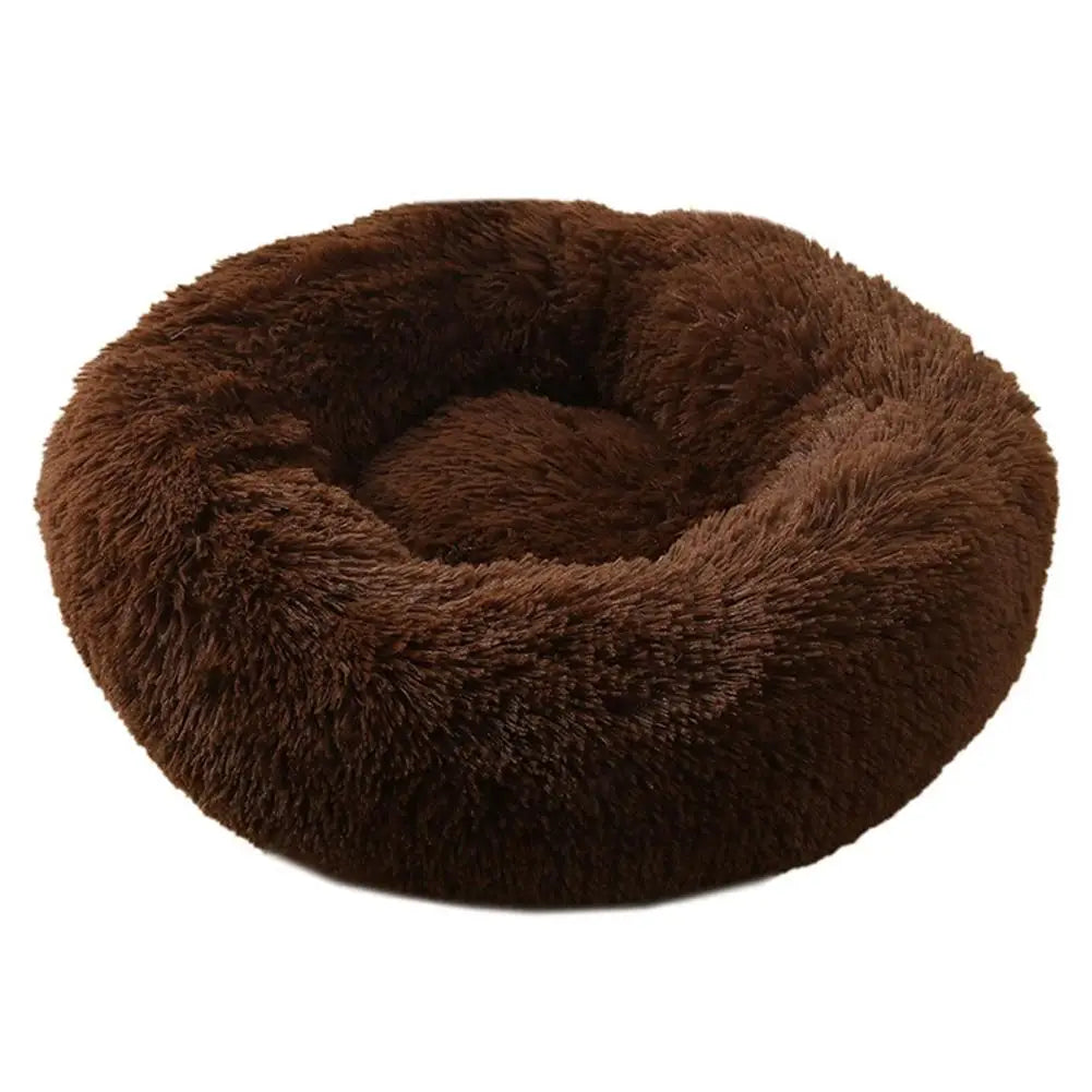 Round Plush Pet Bed – Large Warm Comfy Cat & Dog Bed, Thickened Soft Cushion with Non-Slip Bottom, Washable Sleeping Nest