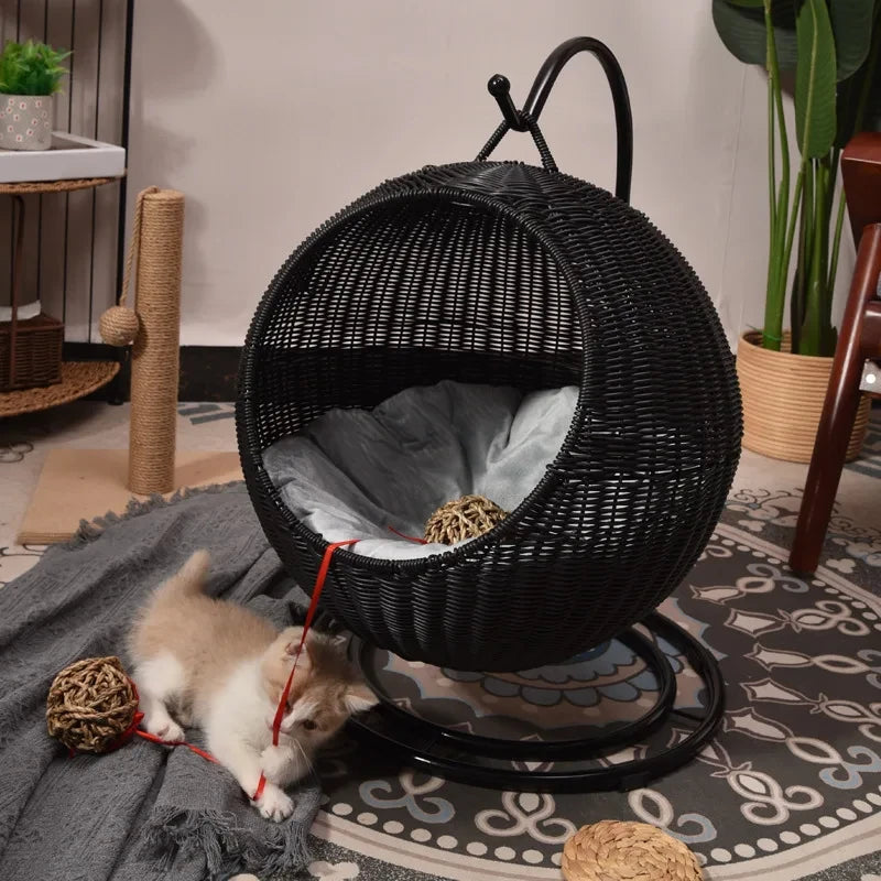 Cat and dog kennel rattan pet products Summer pet kennel cool kennel hanging cat basket four seasons universal pet mat