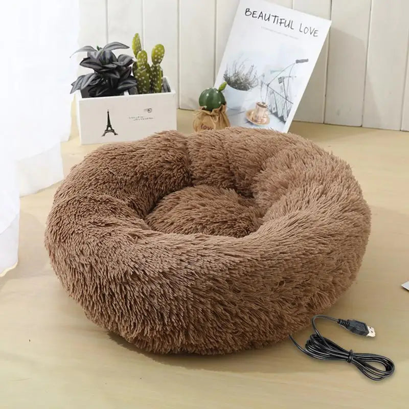 Electric Heated Pet Bed – Soft USB Heating Pad for Dogs & Cats, Warm Winter Indoor Mat, Safe Comfortable Heated Cushion