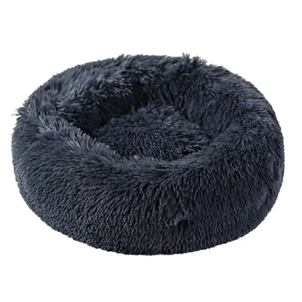 Round Plush Pet Bed – Large Warm Comfy Cat & Dog Bed, Thickened Soft Cushion with Non-Slip Bottom, Washable Sleeping Nest