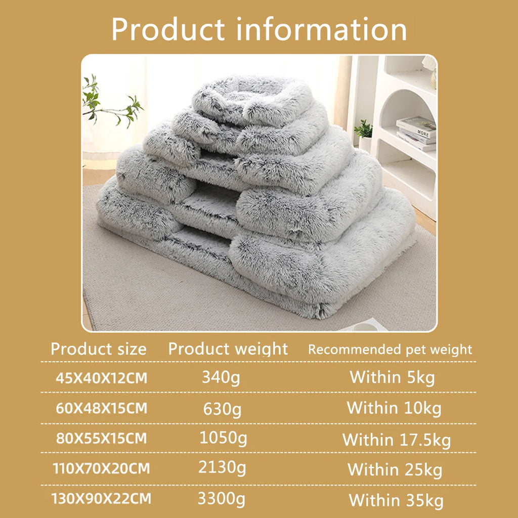 Half-Surround Dog Bed – Soft Square Pet Sofa for Cats & Dogs, Plush Cushion Kennel with Full Filling for Medium Pets