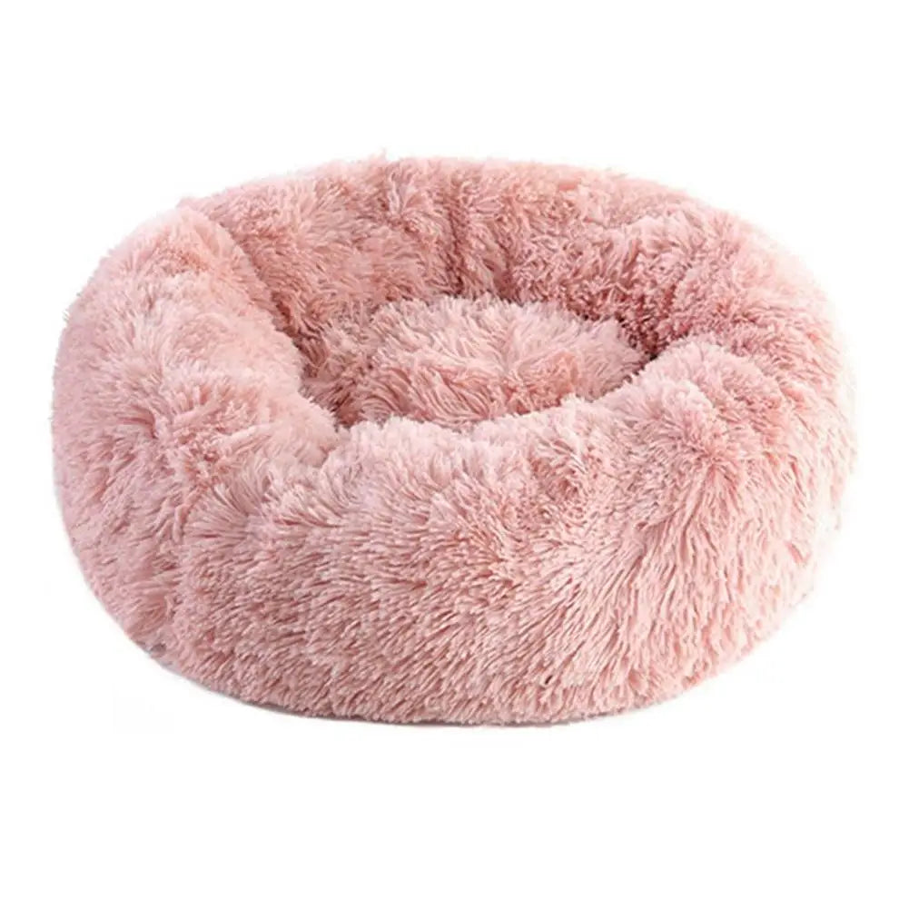 Round Plush Pet Bed – Large Warm Comfy Cat & Dog Bed, Thickened Soft Cushion with Non-Slip Bottom, Washable Sleeping Nest