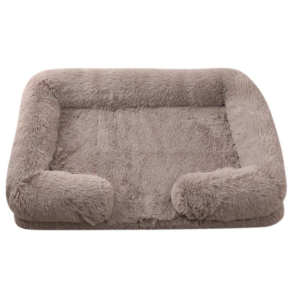 Half-Surround Dog Bed – Soft Square Pet Sofa for Cats & Dogs, Plush Cushion Kennel with Full Filling for Medium Pets