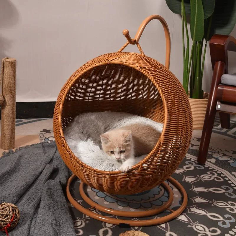 Cat and dog kennel rattan pet products Summer pet kennel cool kennel hanging cat basket four seasons universal pet mat